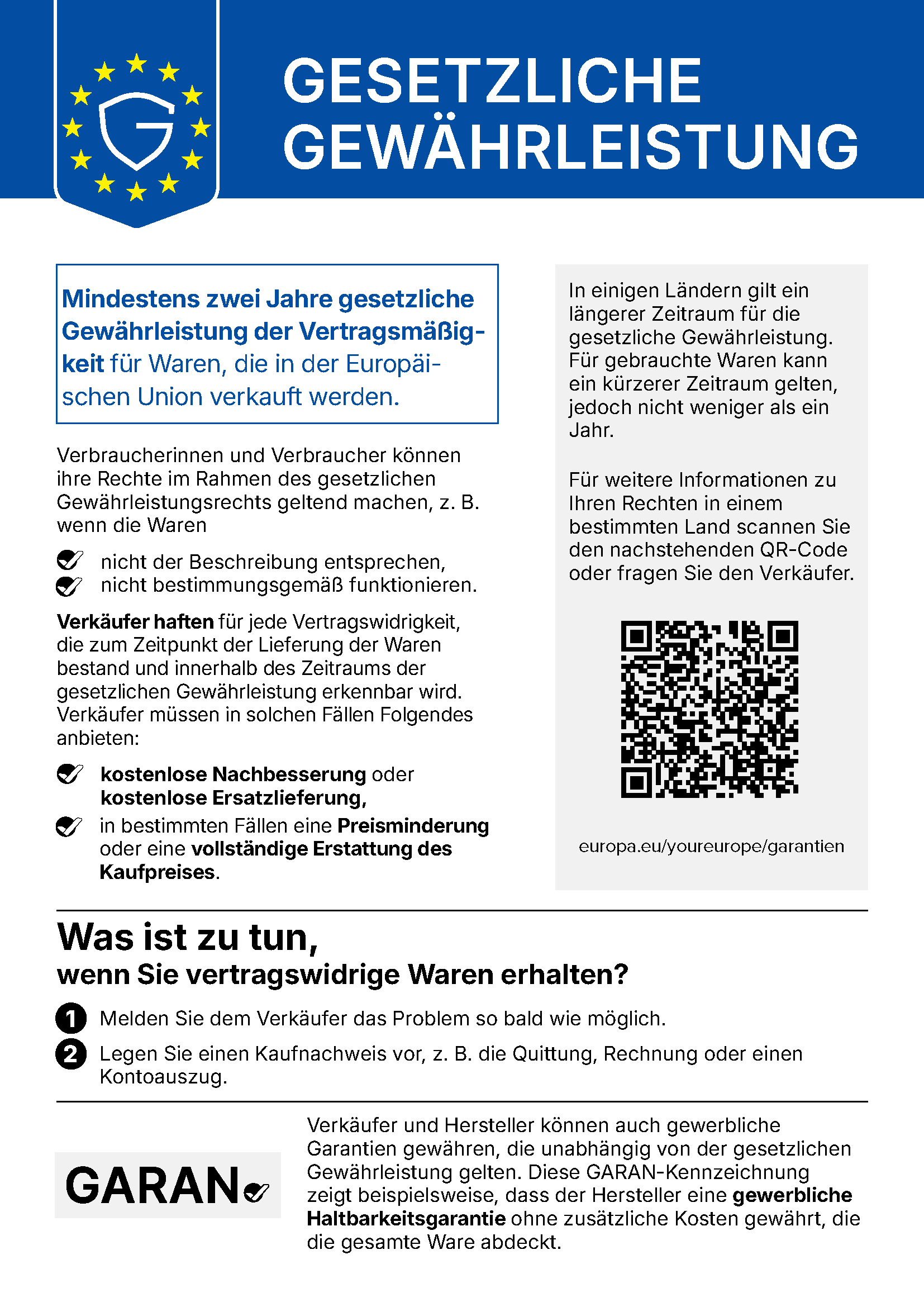 EU-Hinweis zur gesetzlichen Konformitätsgewährleistung